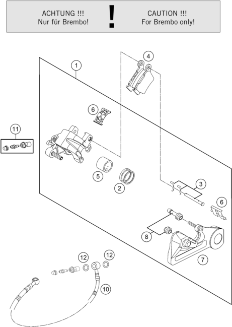 Explosionsgrafik BREMSZANGE HINTEN