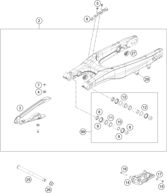 Explosionsgrafik SCHWINGARM