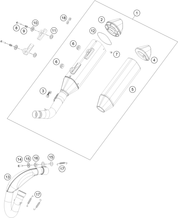 Explosionsgrafik AUSPUFFANLAGE