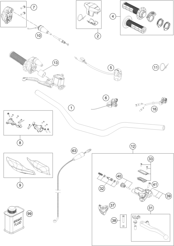 Explosionszeichnung der Baugruppe LENKER, ARMATUREN, Position 11 ist markiert