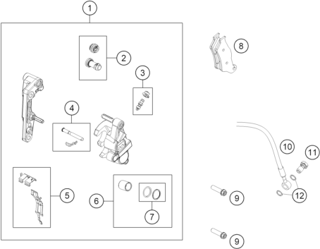 Explosionsgrafik BREMSZANGE VORNE