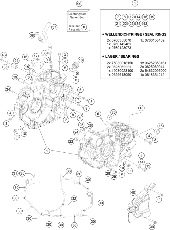 Explosionsgrafik MOTORGEHÄUSE