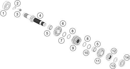 Explosionsgrafik GETRIEBE I - ANTRIEBSWELLE