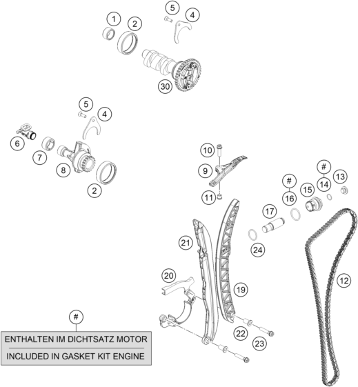 Explosionsgrafik STEUERTRIEB