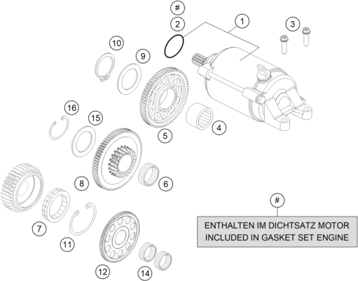 Explosionsgrafik ELEKTROSTARTER