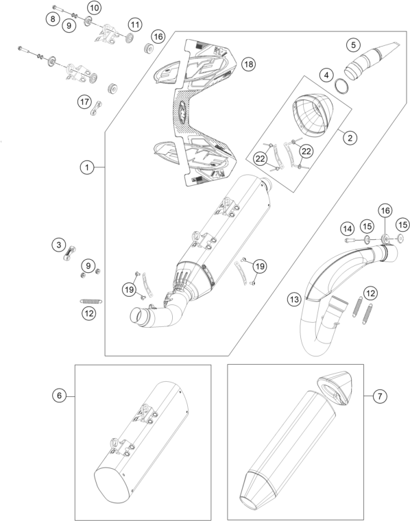 Explosionsgrafik AUSPUFFANLAGE