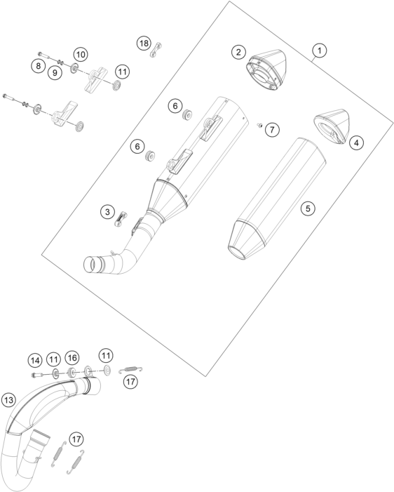 Explosionsgrafik AUSPUFFANLAGE