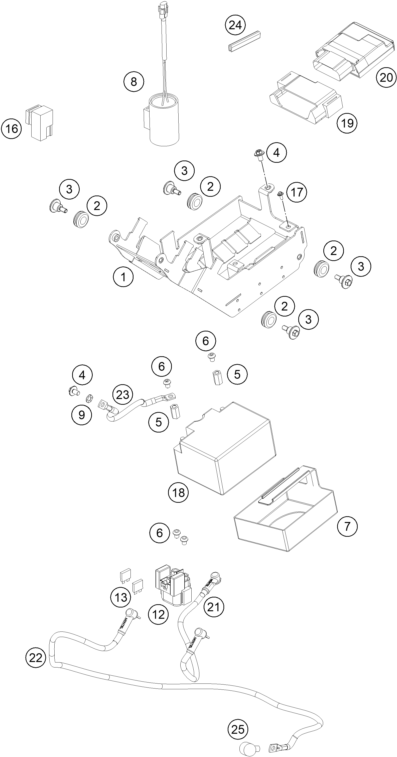 Explosionsgrafik BATTERIE