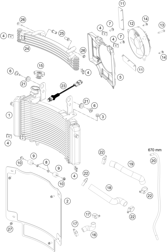 Explosionsgrafik KÜHLSYSTEM