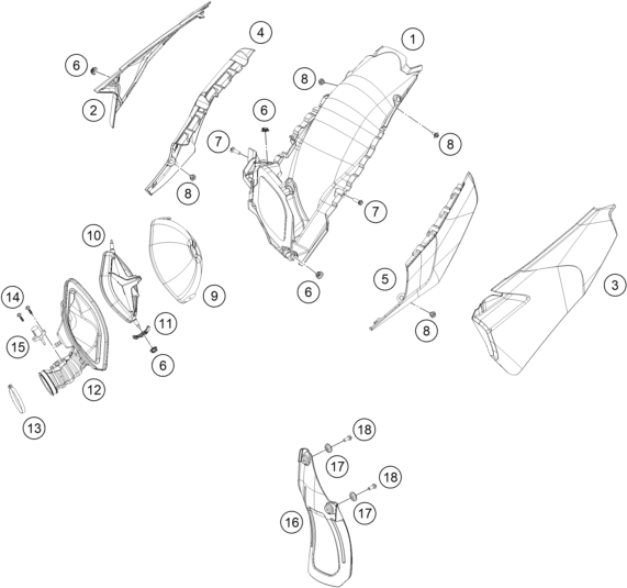 Explosionsgrafik LUFTFILTER