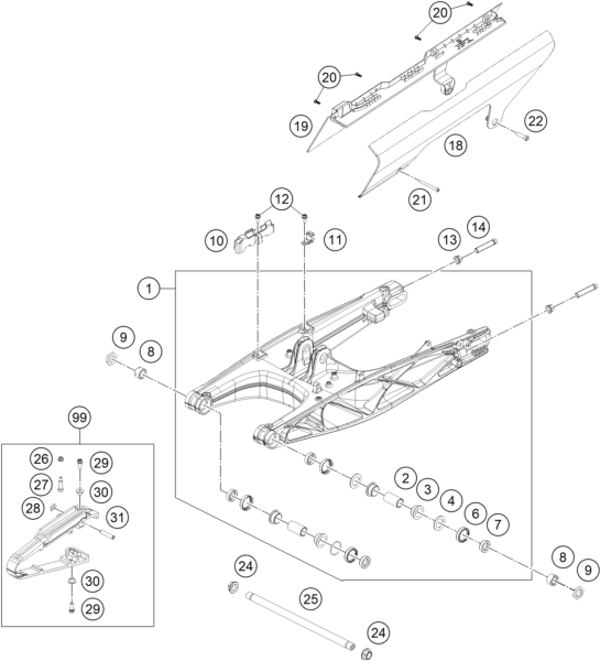 Explosionsgrafik SCHWINGARM