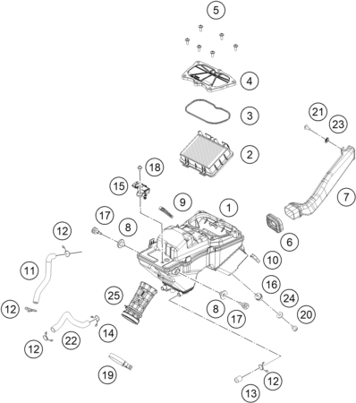 Explosionsgrafik LUFTFILTER