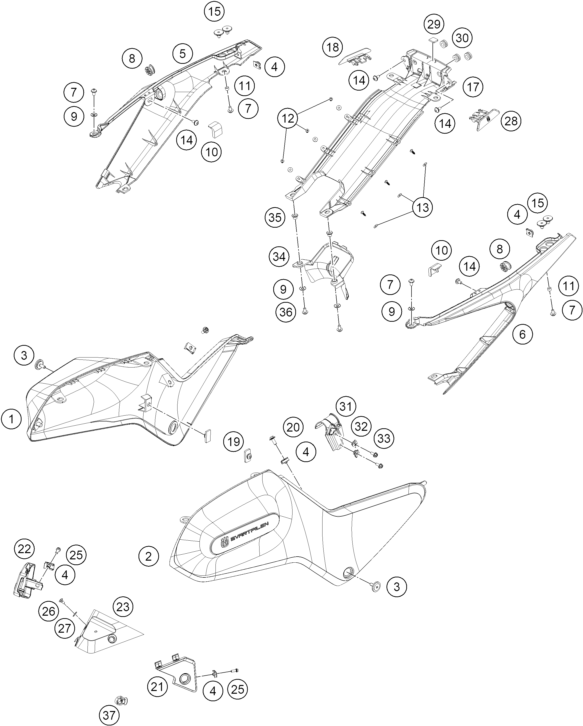 Explosionsgrafik SEITENVERKLEIDUNG