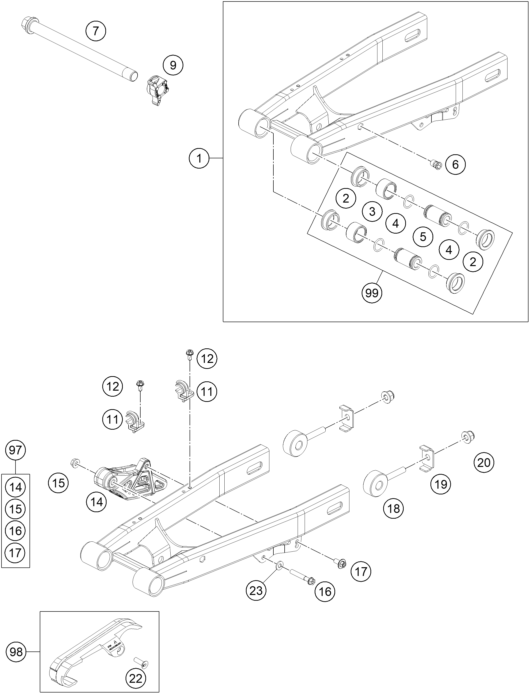 Explosionsgrafik SCHWINGARM