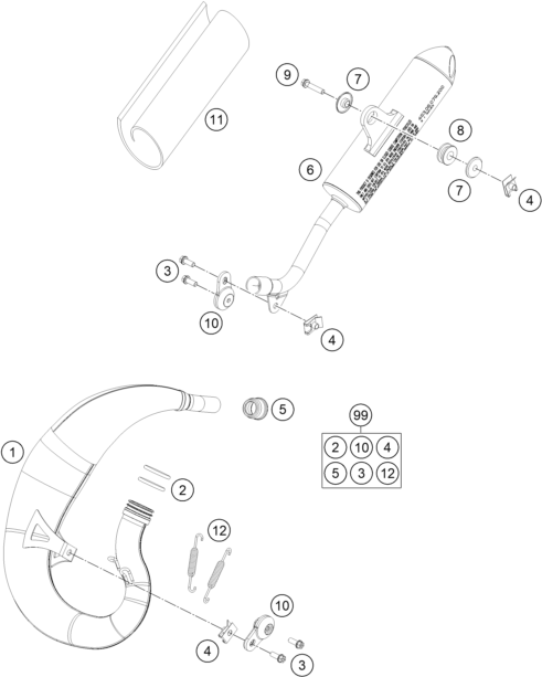 Explosionsgrafik AUSPUFFANLAGE