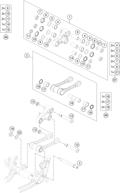 Explosionsgrafik PRO LEVER ANLENKUNG