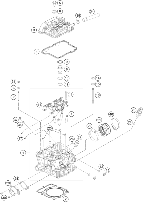 Explosionsgrafik ZYLINDERKOPF