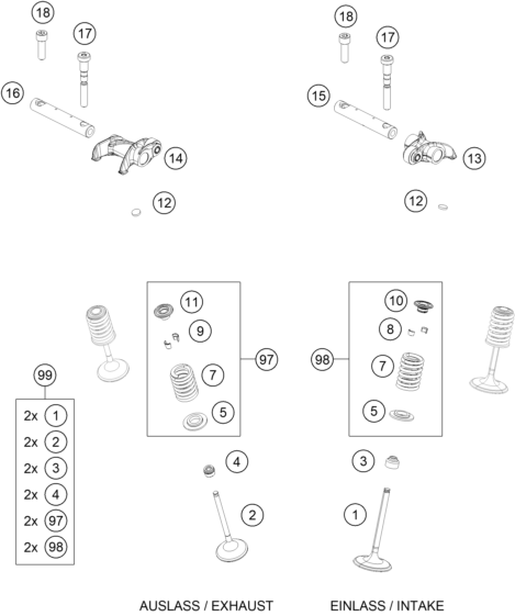 Explosionsgrafik VENTILTRIEB