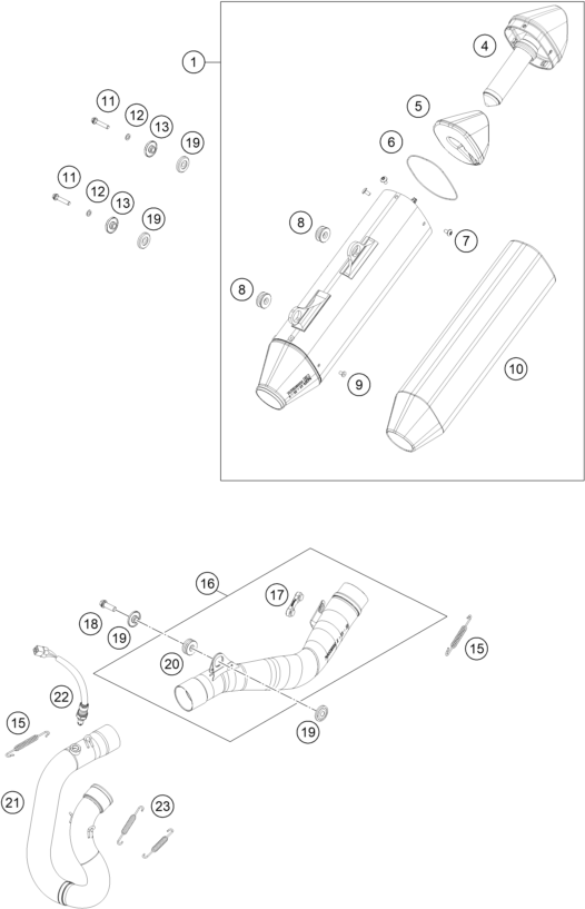 Explosionsgrafik AUSPUFFANLAGE