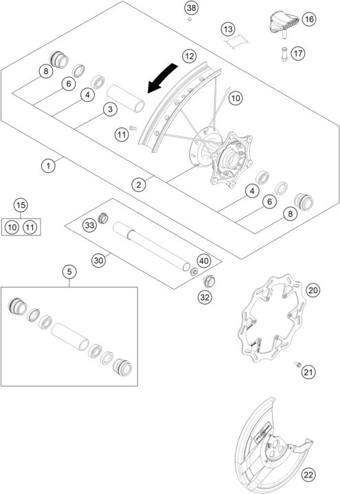 Explosionsgrafik VORDERRAD