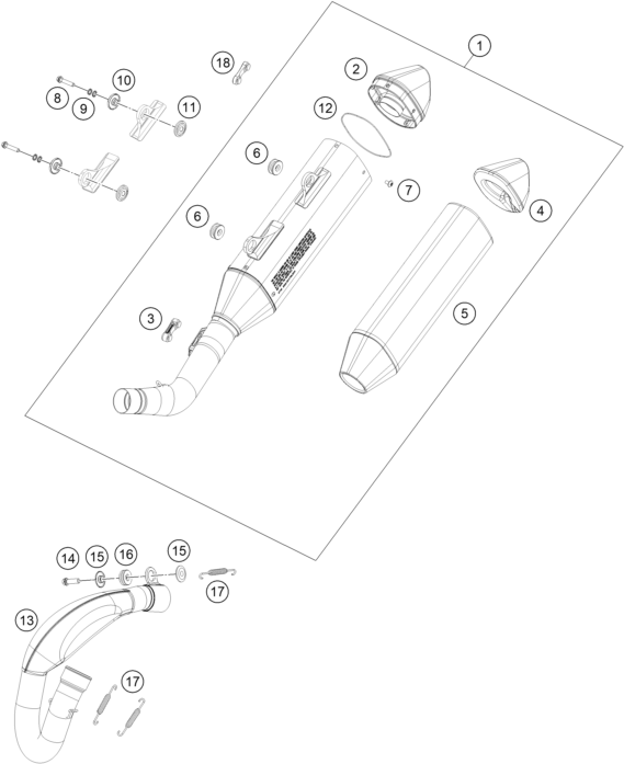 Explosionsgrafik AUSPUFFANLAGE