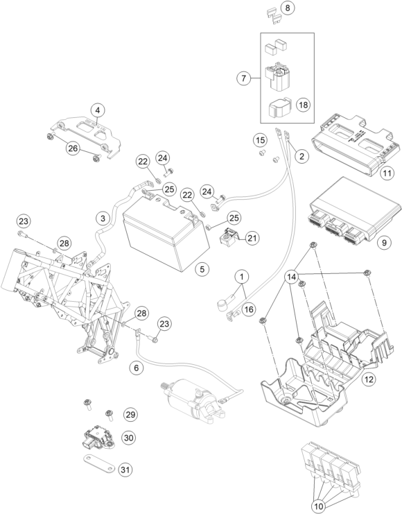 Explosionsgrafik BATTERIE