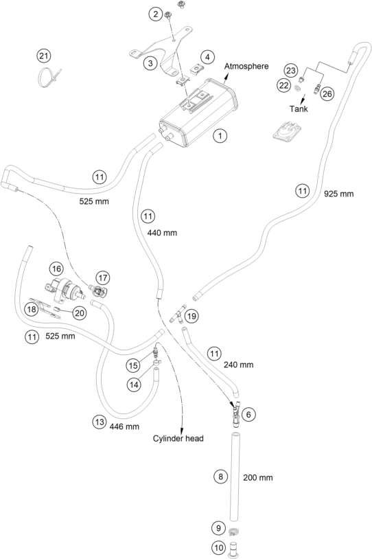 Explosionsgrafik AKTIVKOHLEFILTER