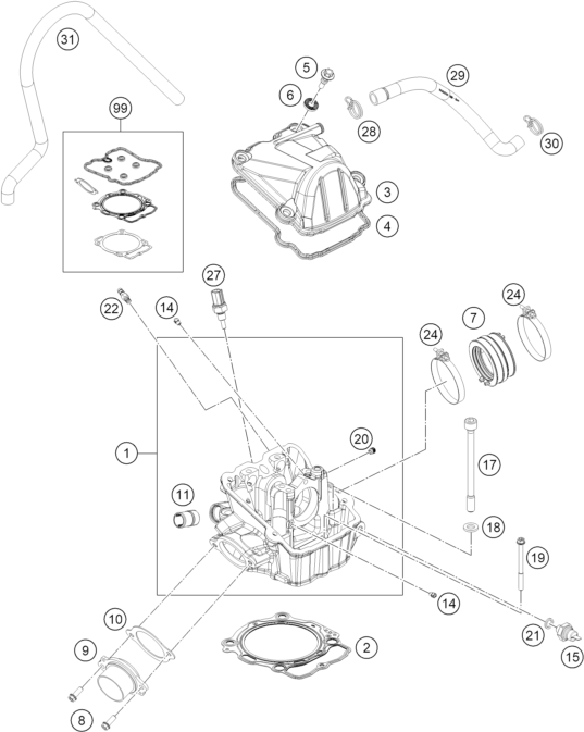 Explosionsgrafik ZYLINDERKOPF