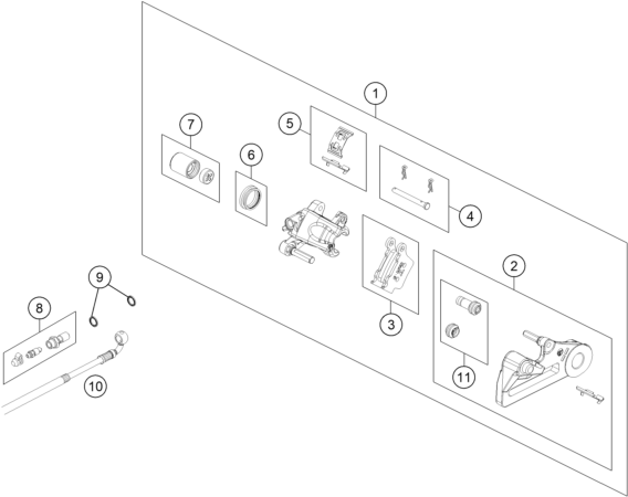 Explosionsgrafik BREMSZANGE HINTEN