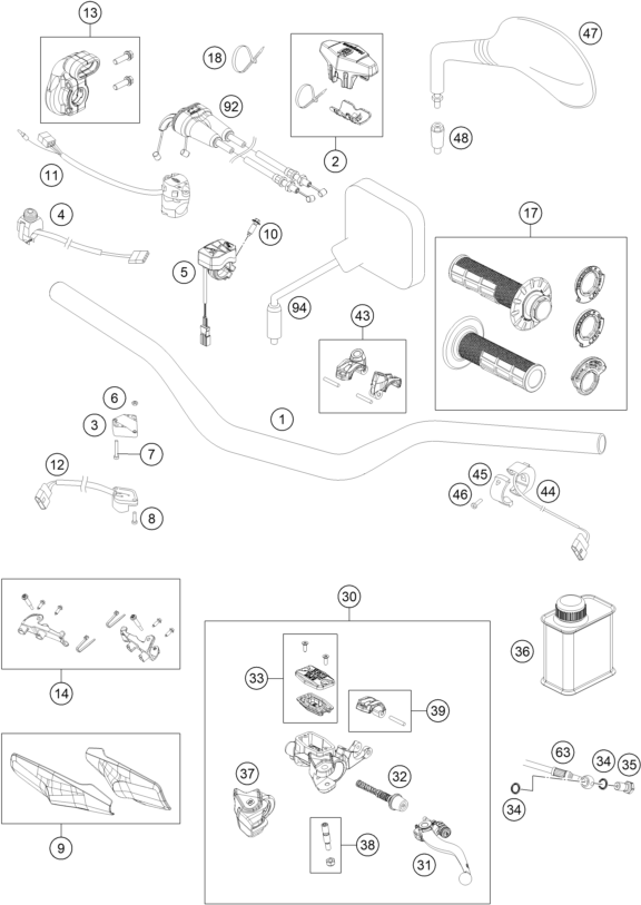 Explosionsgrafik LENKER, ARMATUREN