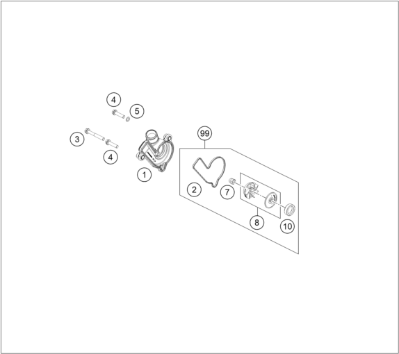 Explosionsgrafik WASSERPUMPE