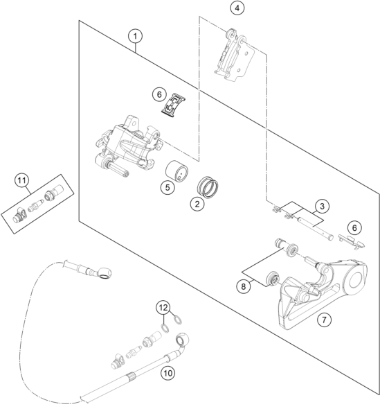 Explosionsgrafik BREMSZANGE HINTEN