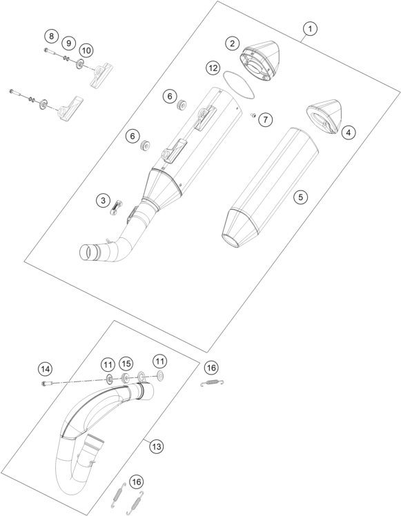 Explosionsgrafik AUSPUFFANLAGE