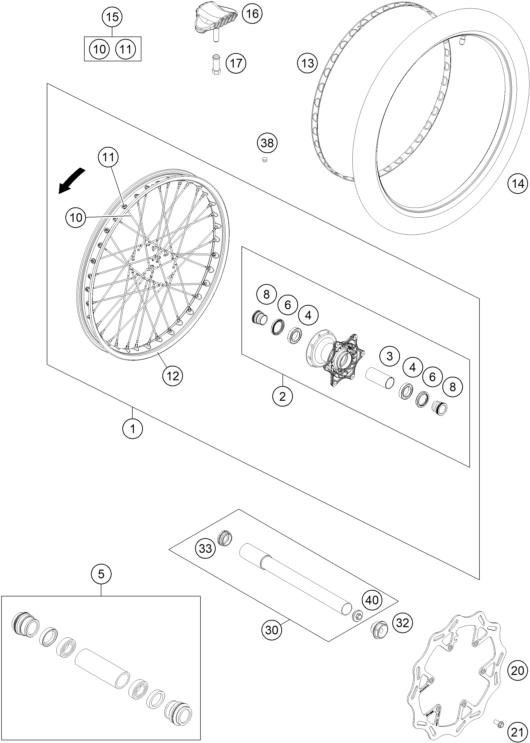 Explosionsgrafik VORDERRAD