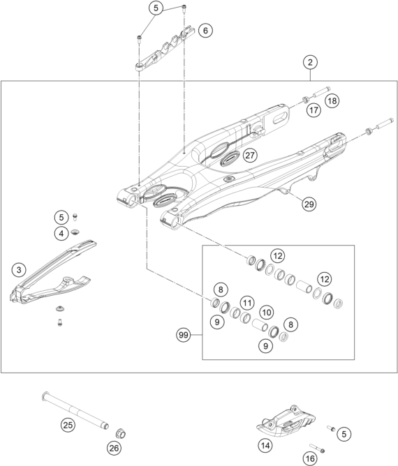 Explosionsgrafik SCHWINGARM