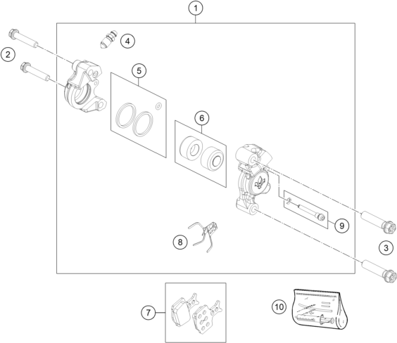 Explosionsgrafik BREMSZANGE VORNE