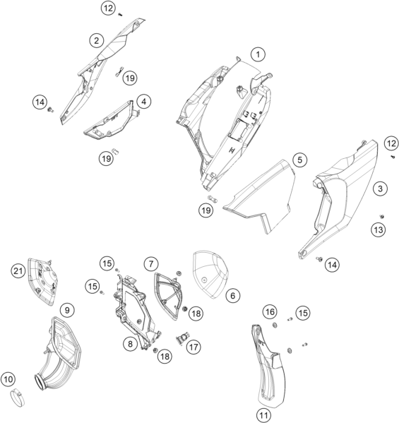 Explosionsgrafik LUFTFILTER