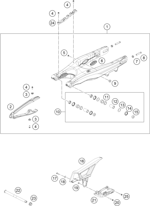 Explosionsgrafik SCHWINGARM