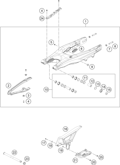Explosionsgrafik SCHWINGARM