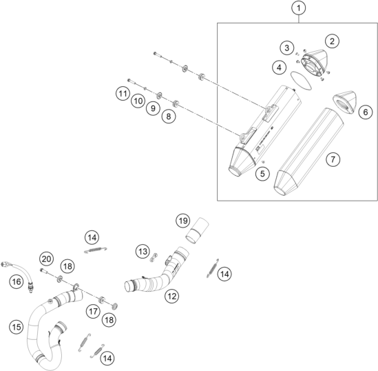 Explosionsgrafik AUSPUFFANLAGE