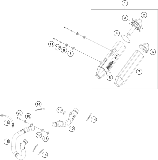 Explosionsgrafik AUSPUFFANLAGE