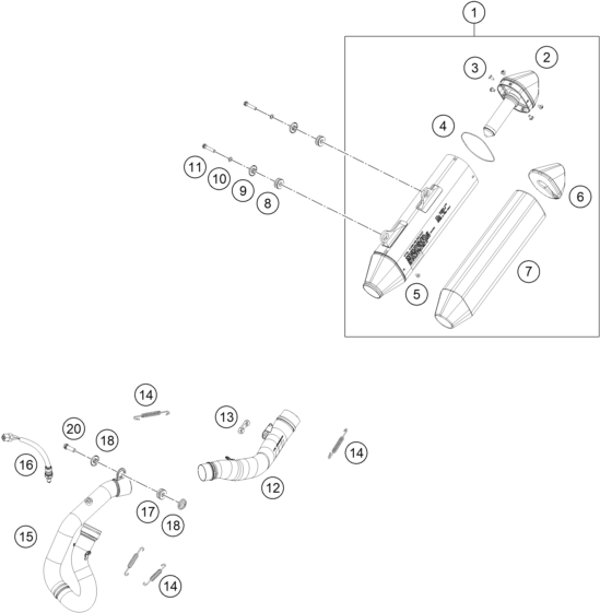 Explosionsgrafik AUSPUFFANLAGE