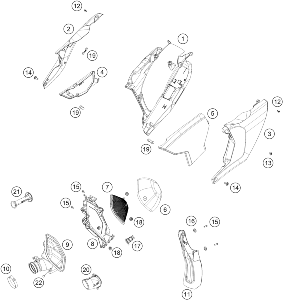 Explosionsgrafik LUFTFILTER