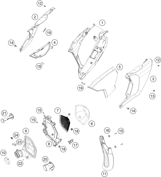 Explosionsgrafik LUFTFILTER