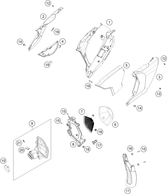 Explosionsgrafik LUFTFILTER