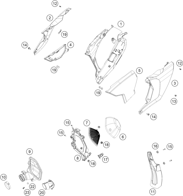 Explosionsgrafik LUFTFILTER