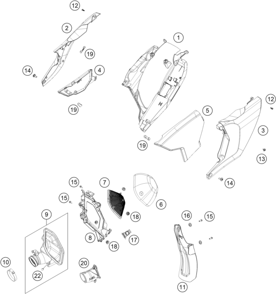 Explosionsgrafik LUFTFILTER