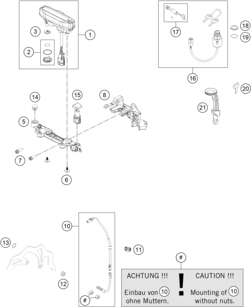Explosionsgrafik INSTRUMENTE / SCHLOSSSYSTEM
