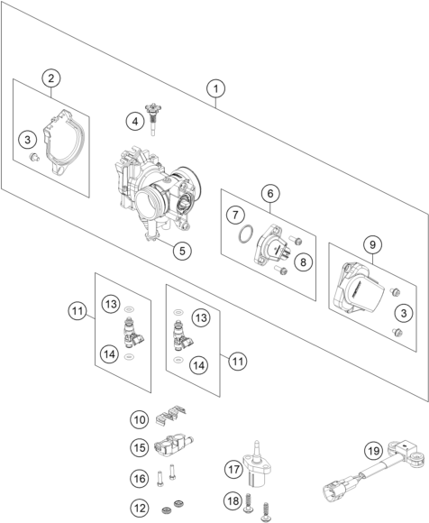 Explosionsgrafik DROSSELKLAPPEN- / DREHWALZENKÖRPER