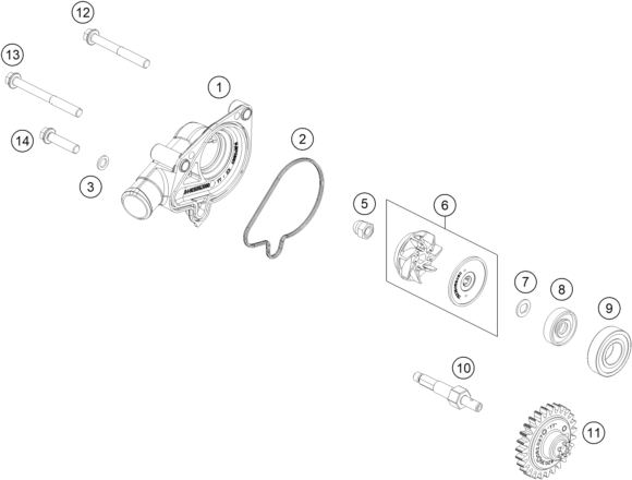 Explosionsgrafik WASSERPUMPE